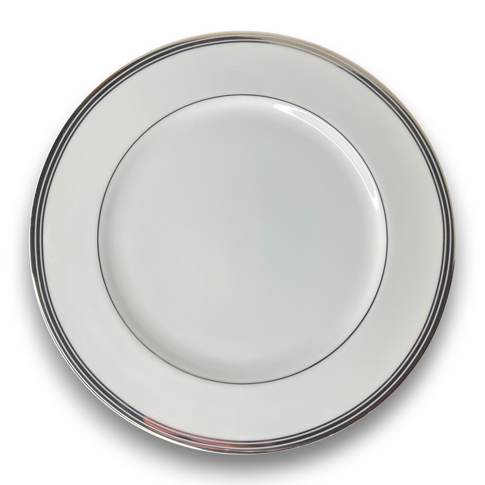 Royal Doulton Platinum Lux Dinner Plate 10.5" Fine Porcelain‎ White Silver Trim